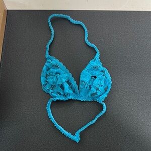 Frederick's of Hollywood Blue Lace Bra Intimates & Sleepwear 90’s